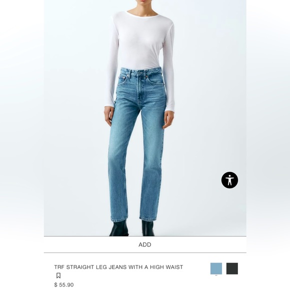 TRF HIGH WAIST STRAIGHT JEANS - Picture 1 of 6